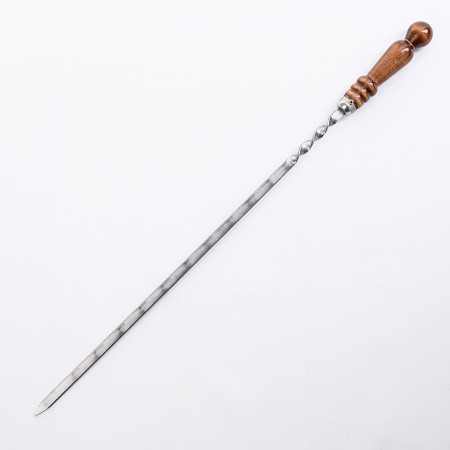 Stainless skewer 670*12*3 mm with wooden handle в Кемерово