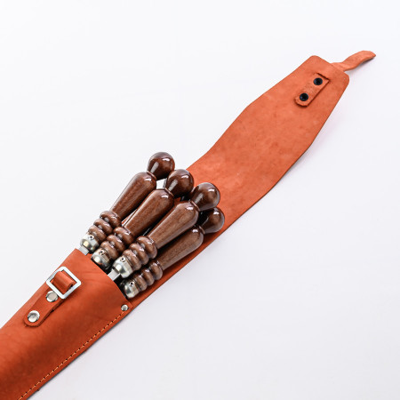 A set of skewers 670*12*3 mm in an orange leather case в Кемерово
